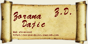 Zorana Dajić vizit kartica